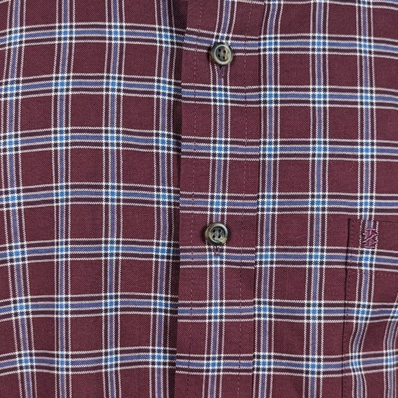 IZOD* Men's Long Sleeve Button Down Curved Hem Chest Pocket Plaid Shirt~ Size XL - Picture 11 of 11